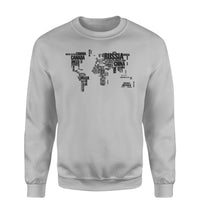 Thumbnail for World Map (Text) Designed Sweatshirts
