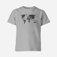 Thumbnail for World Map (Text) Designed Children T-Shirts