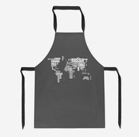 Thumbnail for World Map (Text) Designed Kitchen Aprons