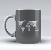 Thumbnail for World Map (Text) Designed Mugs