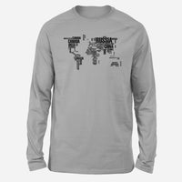Thumbnail for World Map (Text) Designed Long-Sleeve T-Shirts