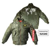Thumbnail for World Map (Text) Designed Children Bomber Jackets