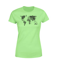 Thumbnail for World Map (Text) Designed Women T-Shirts