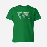 Thumbnail for World Map (Text) Designed Children T-Shirts