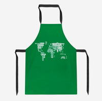 Thumbnail for World Map (Text) Designed Kitchen Aprons