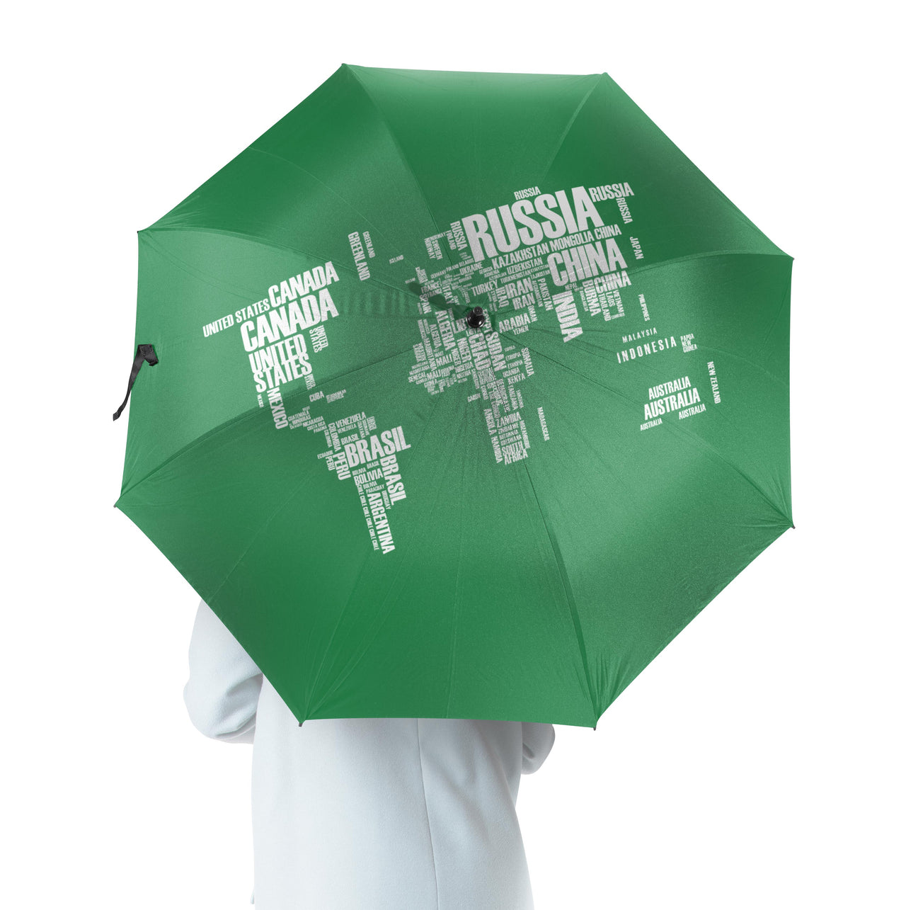 World Map (Text) Designed Umbrella