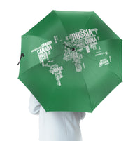 Thumbnail for World Map (Text) Designed Umbrella