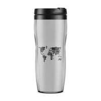Thumbnail for World Map (Text) Designed Travel Mugs