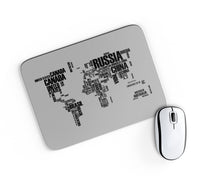 Thumbnail for World Map (Text) Designed Mouse Pads