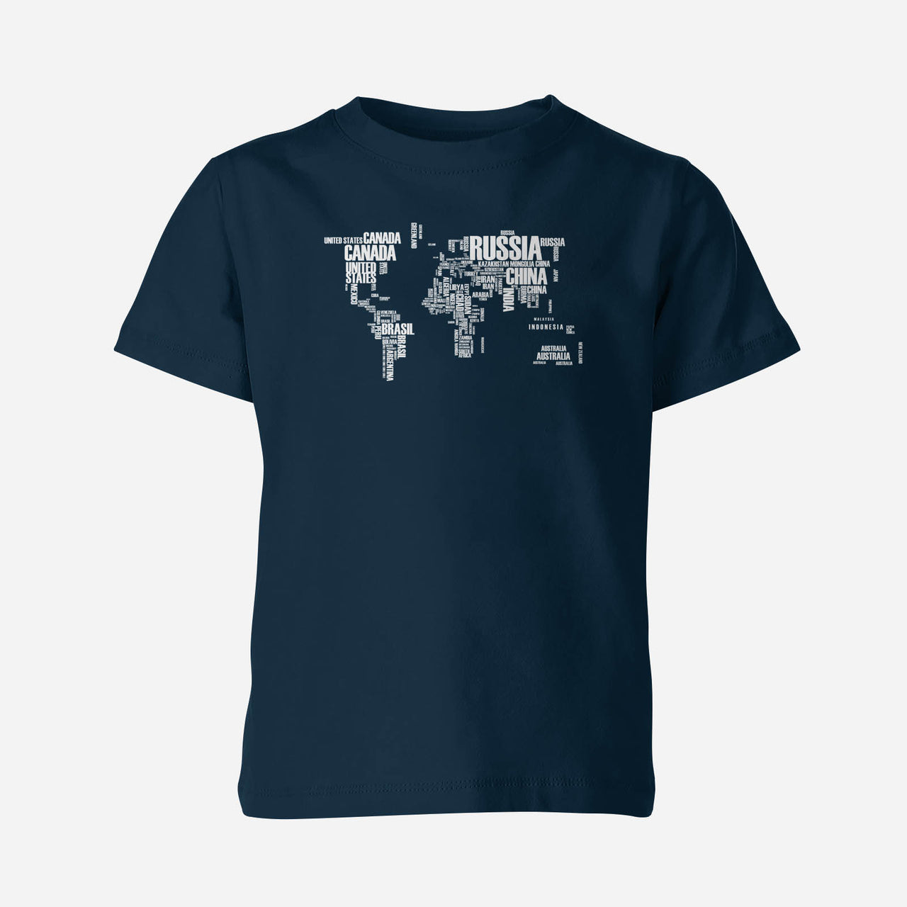 World Map (Text) Designed Children T-Shirts