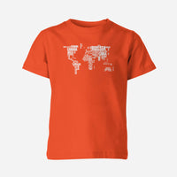 Thumbnail for World Map (Text) Designed Children T-Shirts