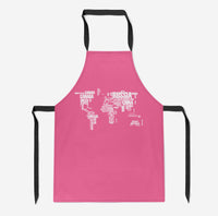 Thumbnail for World Map (Text) Designed Kitchen Aprons
