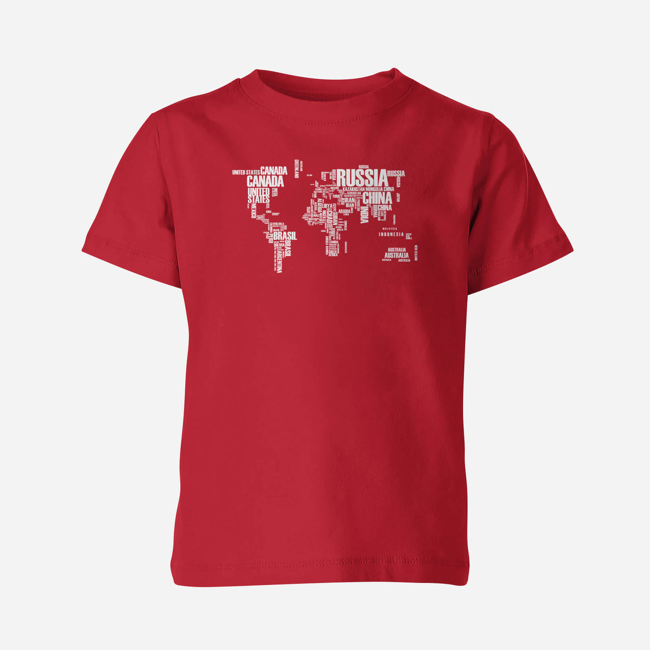World Map (Text) Designed Children T-Shirts
