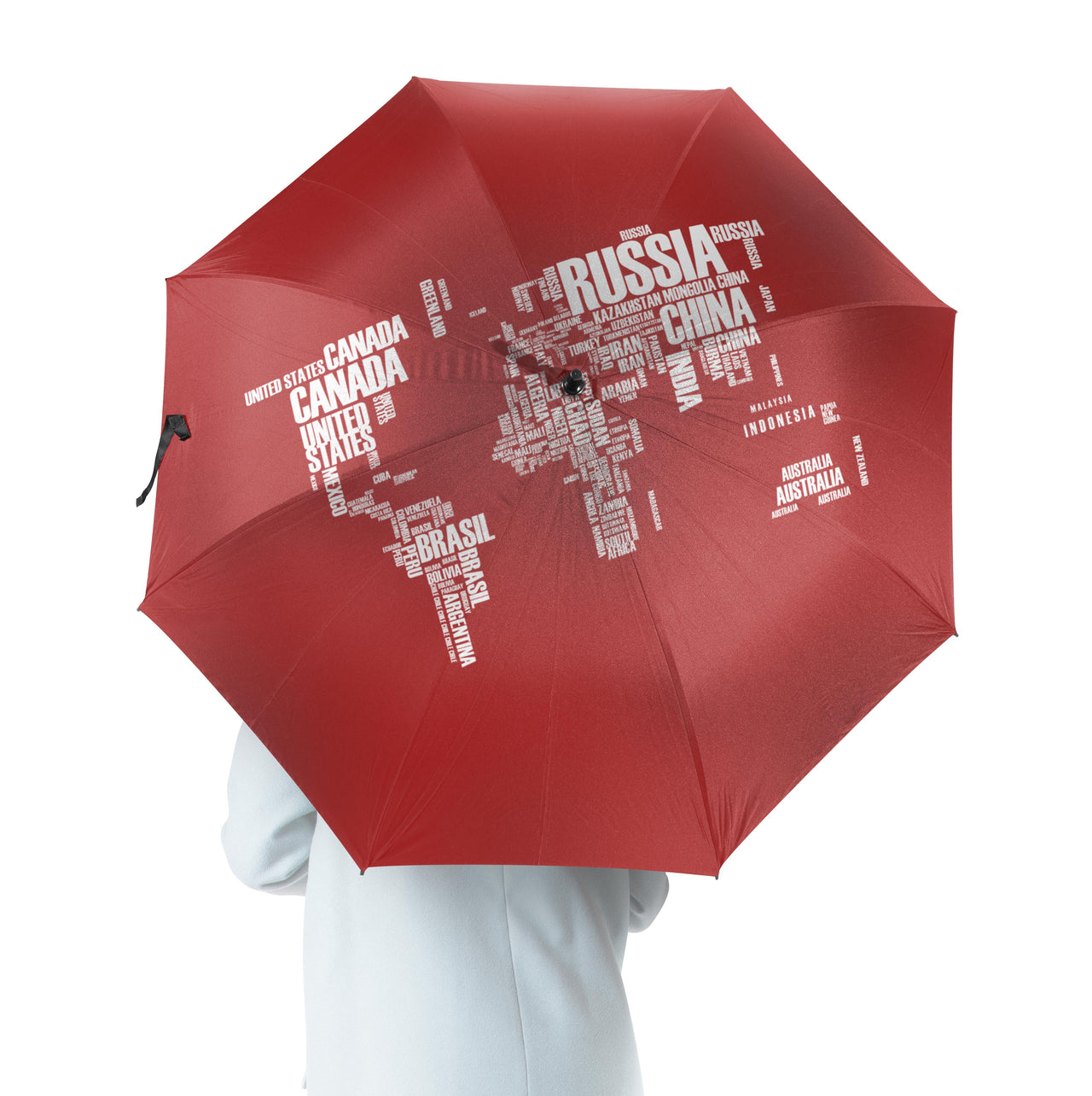 World Map (Text) Designed Umbrella