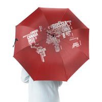 Thumbnail for World Map (Text) Designed Umbrella