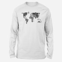 Thumbnail for World Map (Text) Designed Long-Sleeve T-Shirts