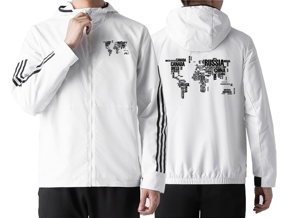 World Map (Text) Designed Sport Style Jackets