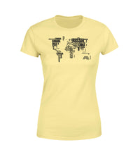 Thumbnail for World Map (Text) Designed Women T-Shirts