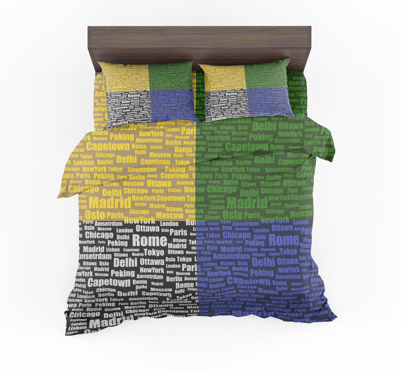 World City Names Designed Bedding Sets