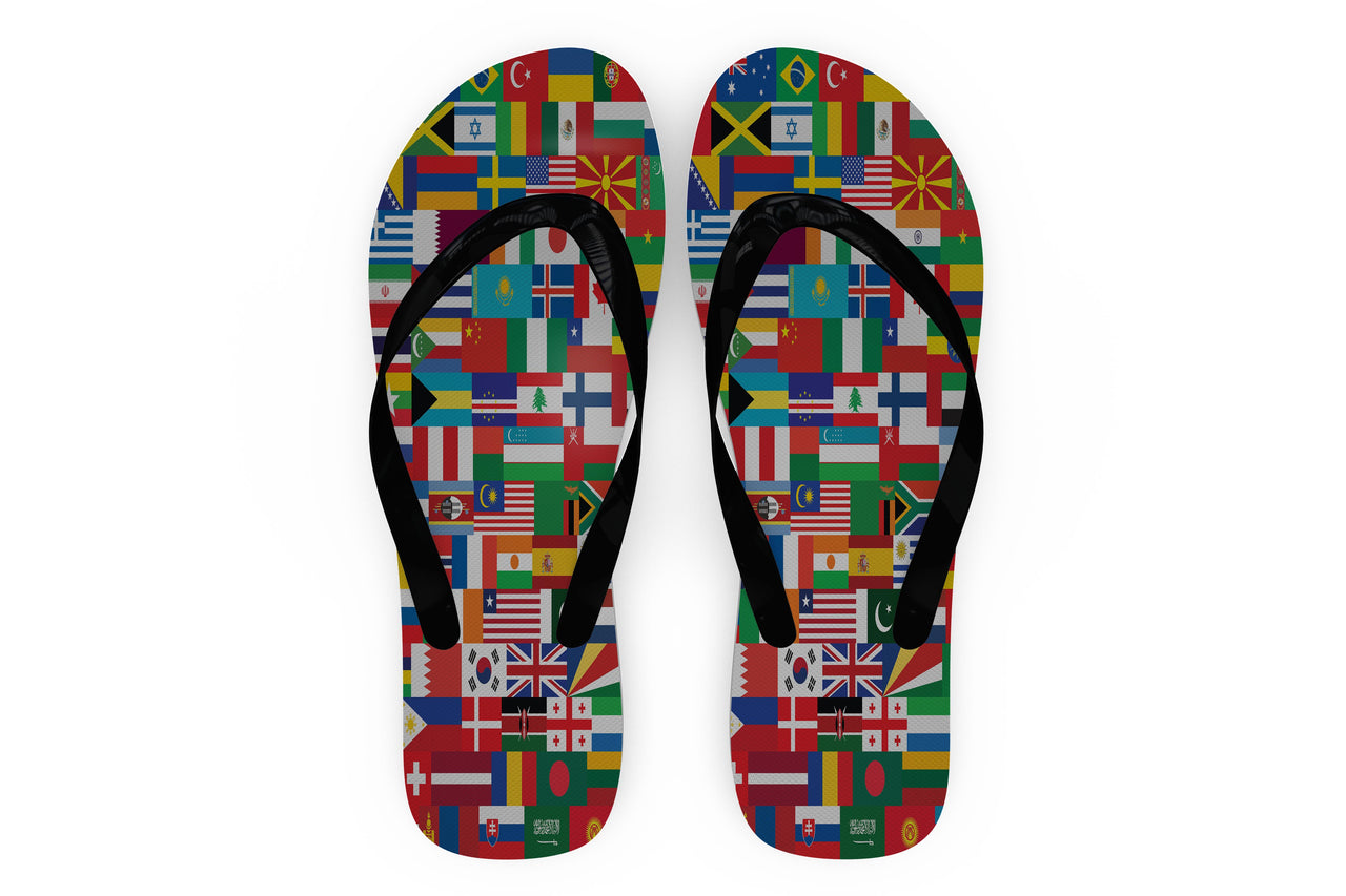 World Flags Designed Slippers (Flip Flops)