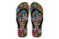 Thumbnail for World Flags Designed Slippers (Flip Flops)