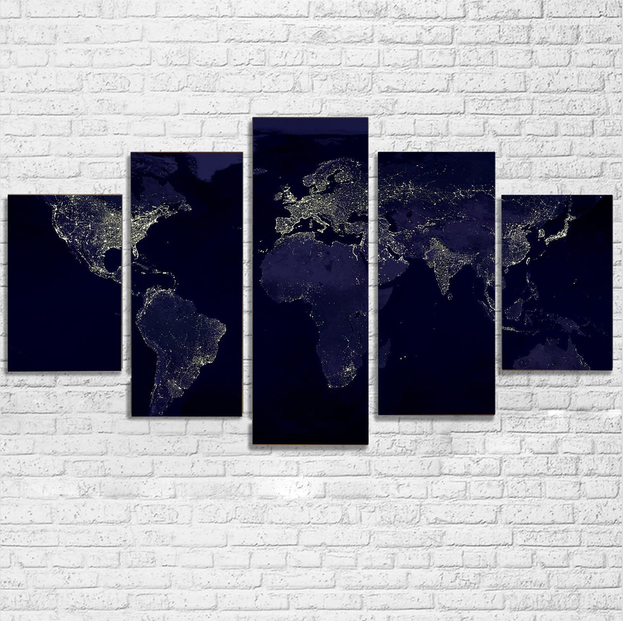 World Map From Space Printed Multiple Canvas Poster Aviation Shop 