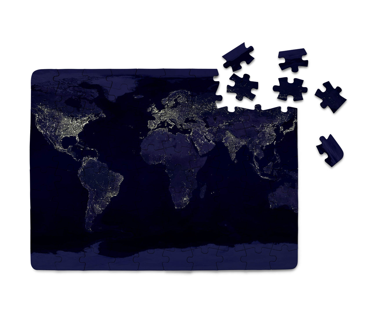 World Map From Space Printed Puzzles Aviation Shop 