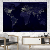 Thumbnail for World Map From Space Printed Canvas Posters (1 Piece) Aviation Shop 