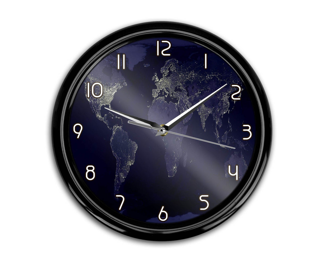 World Map From Space Printed Wall Clocks Aviation Shop 
