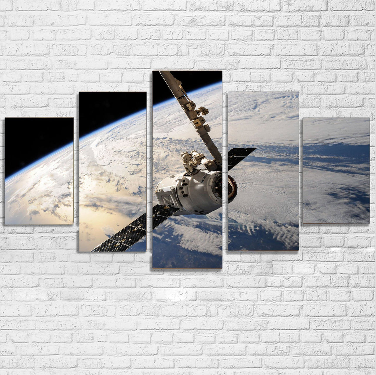 World View from Space Printed Multiple Canvas Poster Aviation Shop 