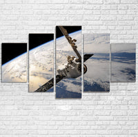 Thumbnail for World View from Space Printed Multiple Canvas Poster Aviation Shop 