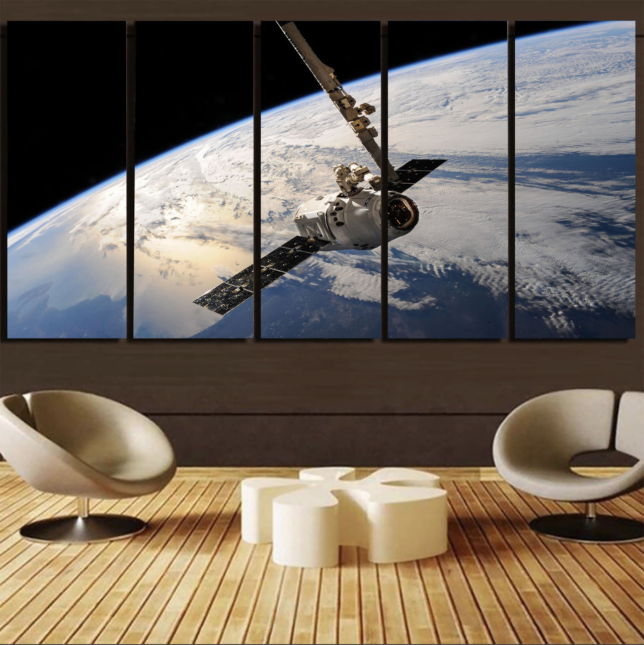 World View from Space Printed Canvas Prints (5 Pieces)