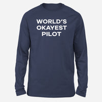 Thumbnail for World's Okayest Pilot Designed Long-Sleeve T-Shirts