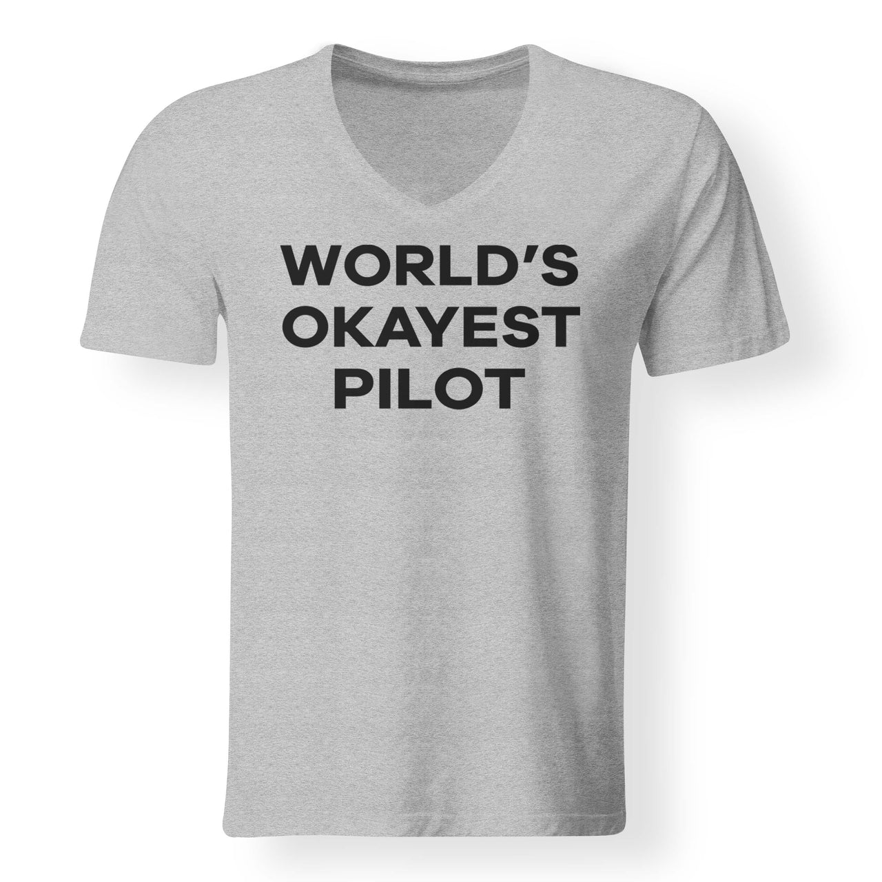 World's Okayest Pilot Designed V-Neck T-Shirts