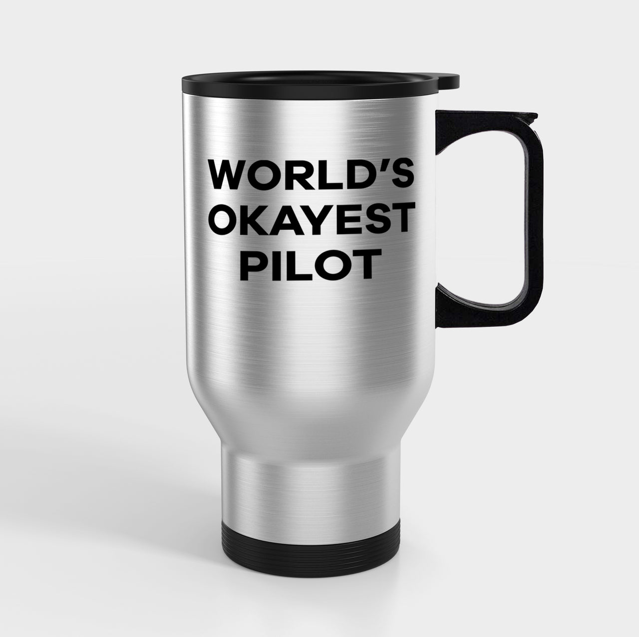 World's Okayest Pilot Designed Travel Mugs (With Holder)