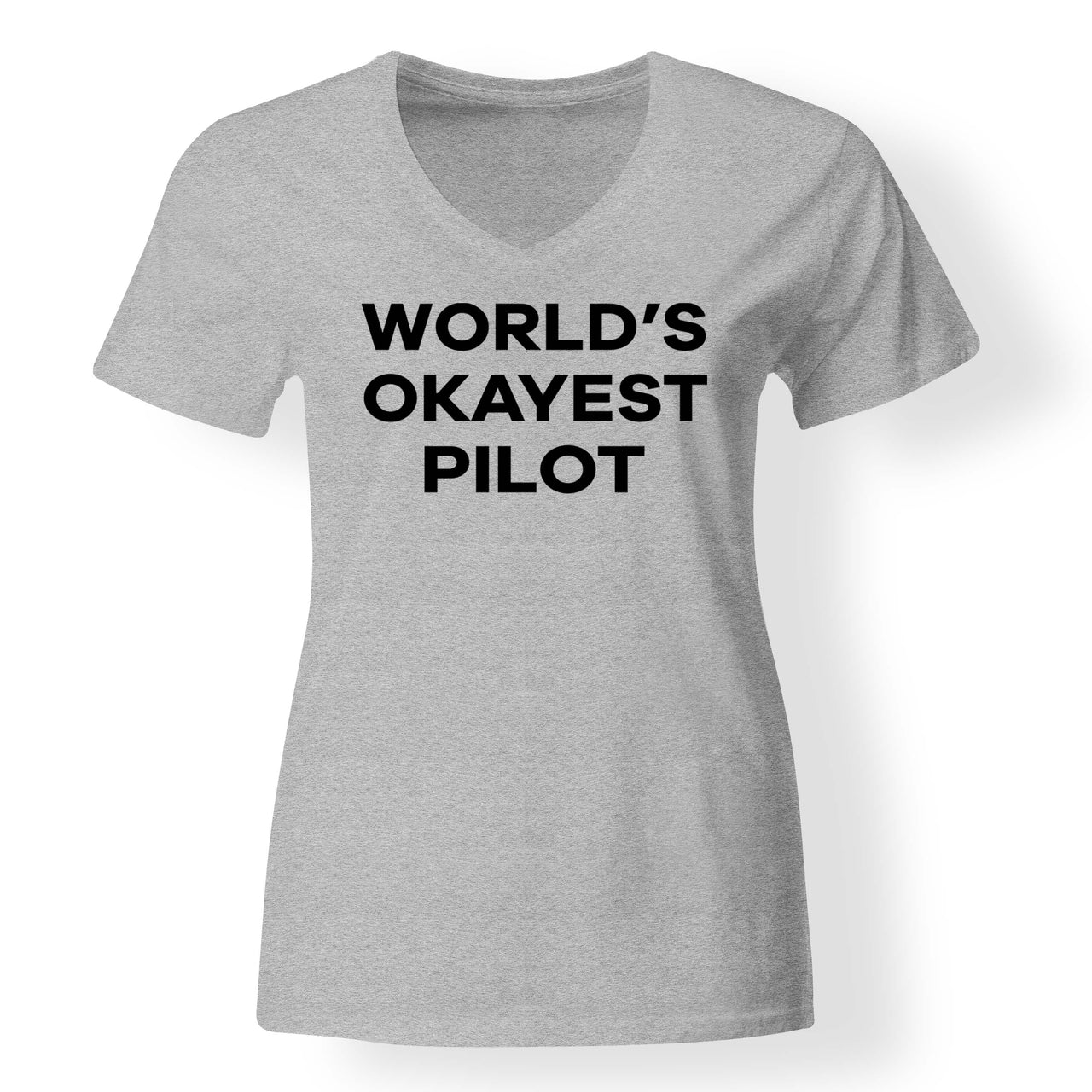 World's Okayest Pilot Designed V-Neck T-Shirts