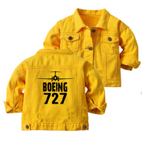 Thumbnail for Boeing 727 & Plane Designed Children Denim Jackets