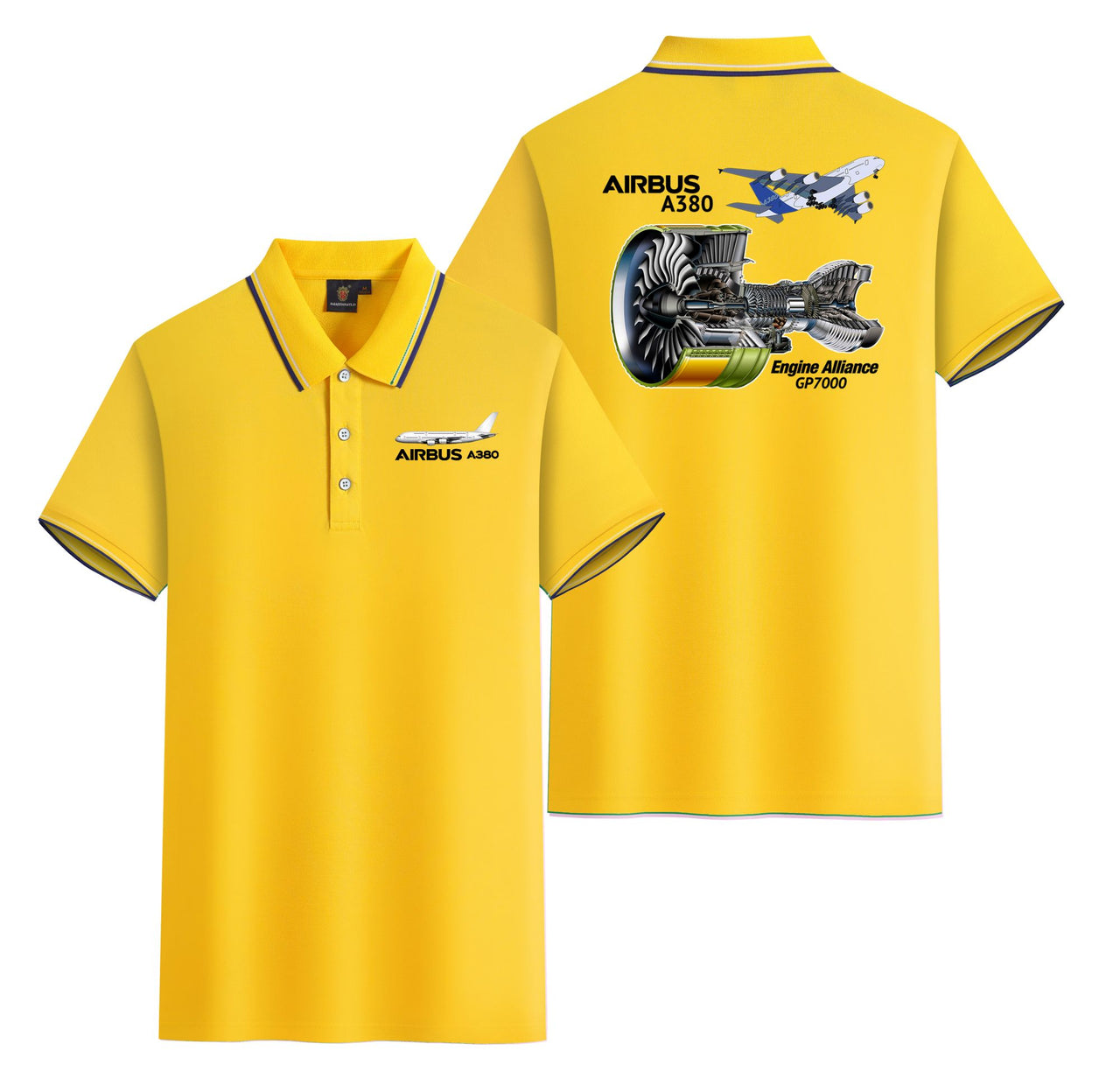 Airbus A380 & GP7000 Engine Designed Stylish Polo T-Shirts (Double-Side)