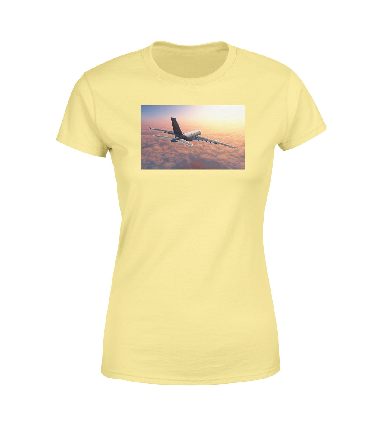 Super Cruising Airbus A380 over Clouds Designed Women T-Shirts