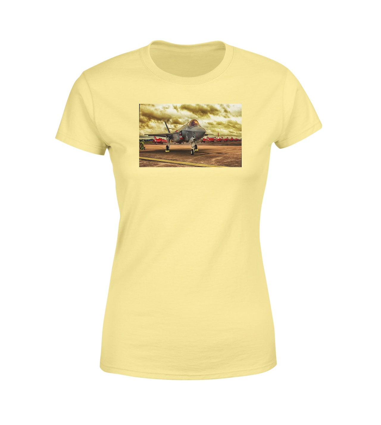 Fighter Jet 35 at Airbase Designed Women T-Shirts