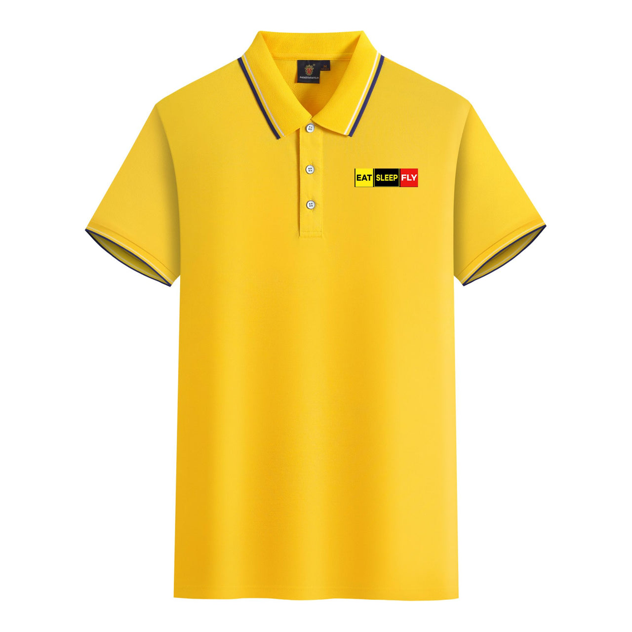 Eat Sleep Fly (Colourful) Designed Stylish Polo T-Shirts