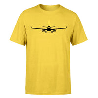 Thumbnail for Embraer E-190 Silhouette Plane Designed T-Shirts