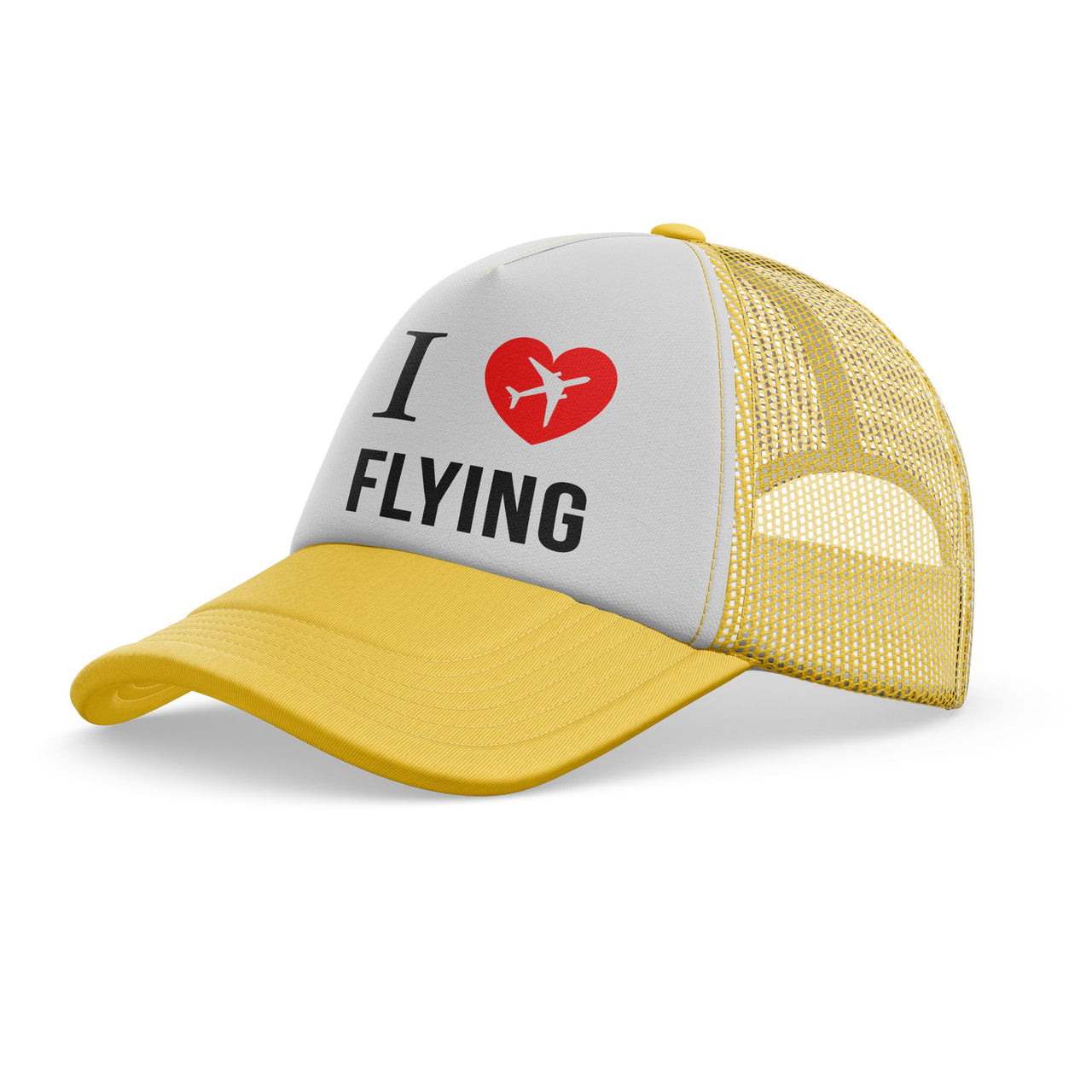 I Love Flying Designed Trucker Caps & Hats