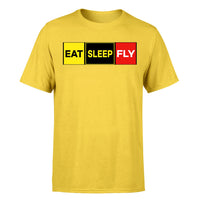Thumbnail for Eat Sleep Fly (Colourful) Designed T-Shirts