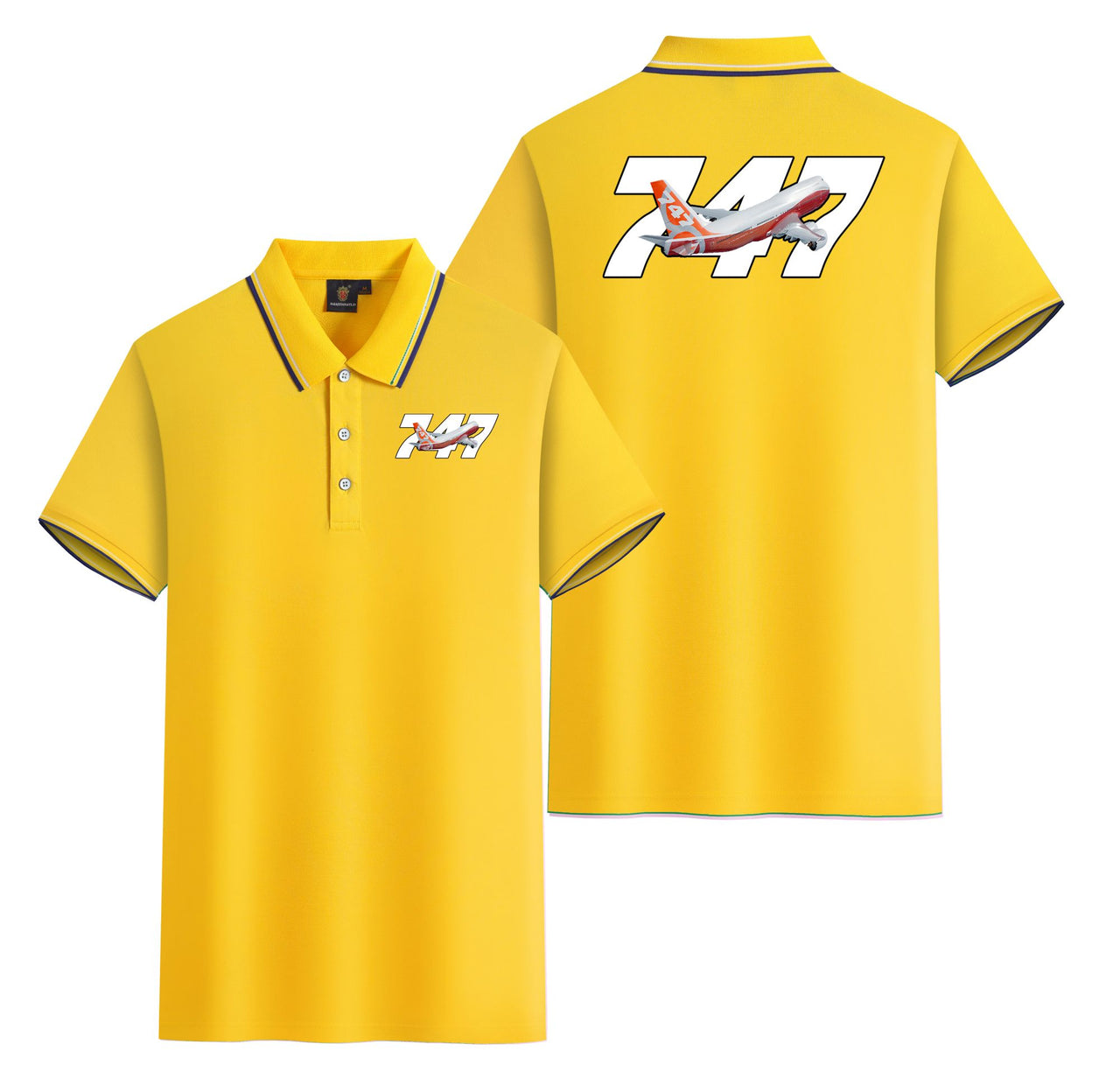 Super Boeing 747 Intercontinental Designed Stylish Polo T-Shirts (Double-Side)