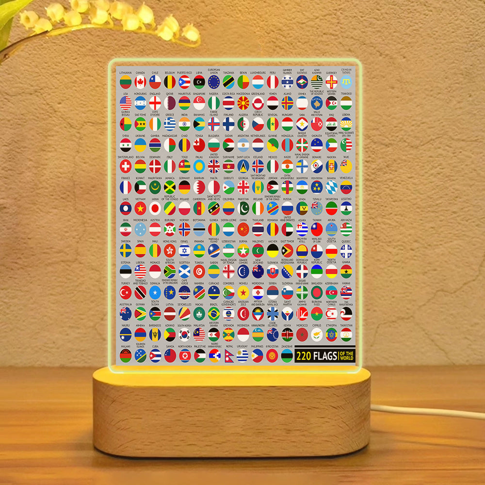 220 World's Flags Designed Night Lamp
