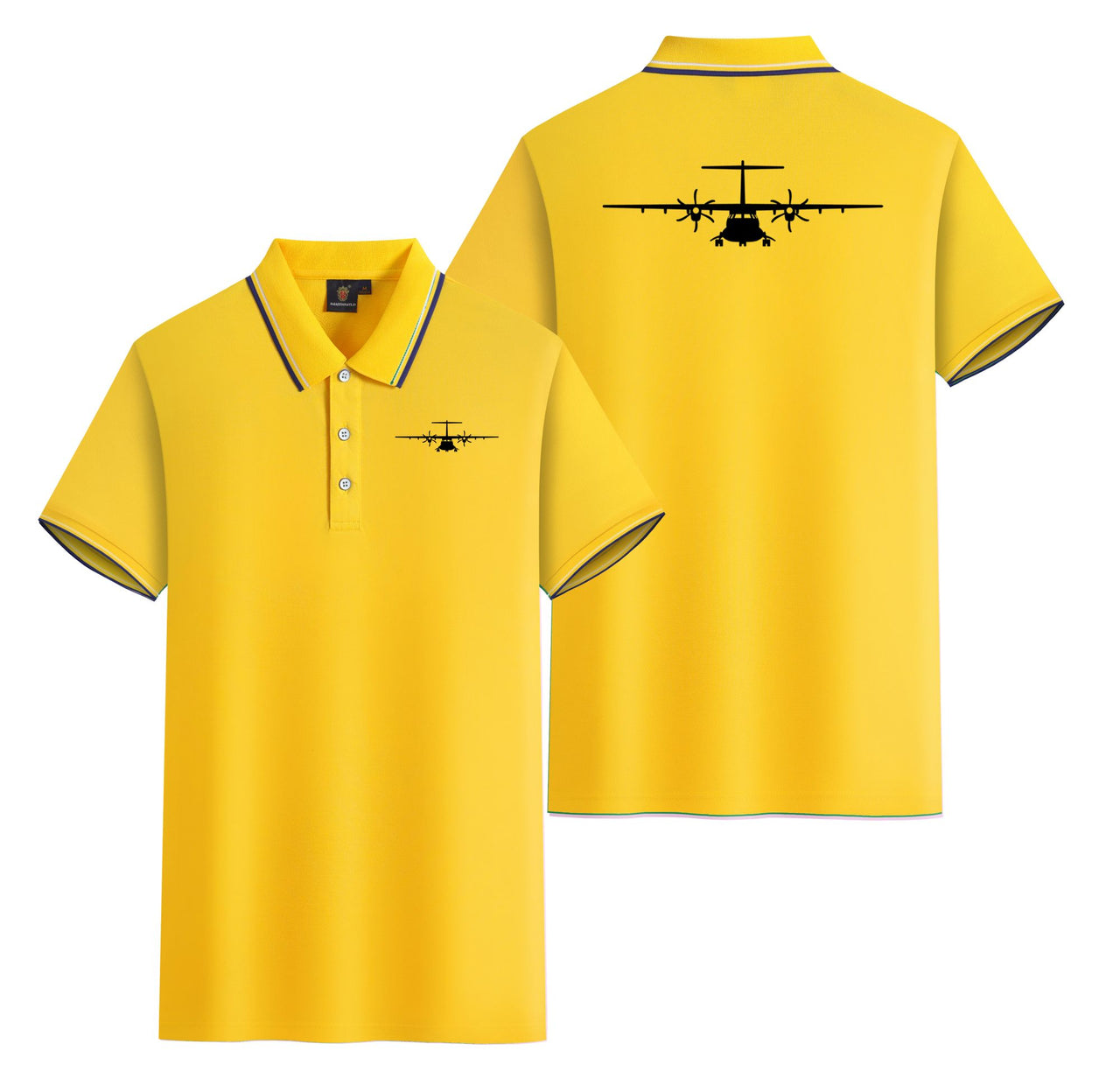 ATR-72 Silhouette Designed Stylish Polo T-Shirts (Double-Side)