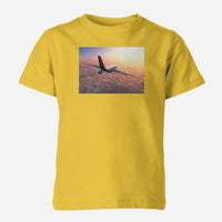 Thumbnail for Super Cruising Airbus A380 over Clouds Designed Children T-Shirts
