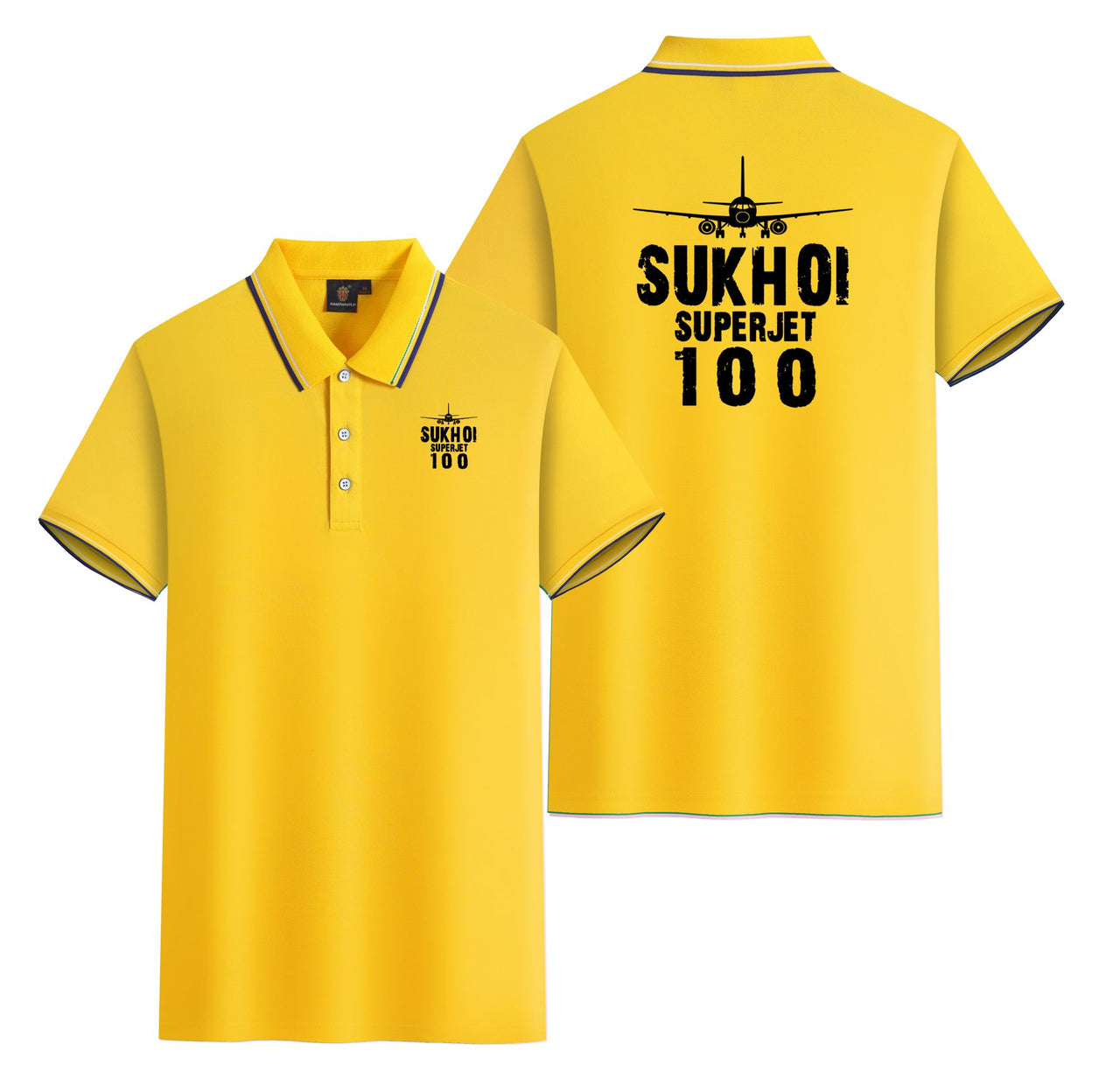 Sukhoi Superjet 100 & Plane Designed Stylish Polo T-Shirts (Double-Side)