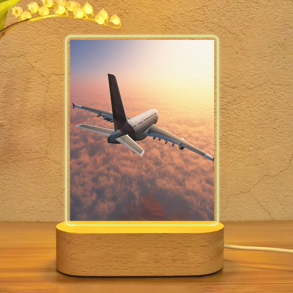 Super Cruising Airbus A380 over Clouds Designed Night Lamp